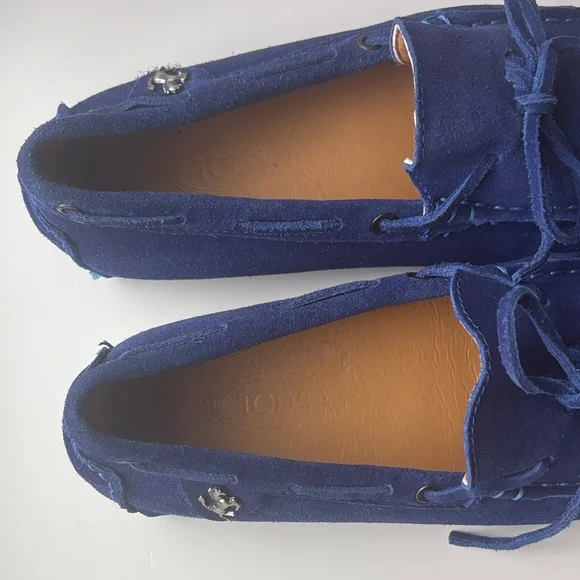 TOD’s Ferrari Gommino Blue Suede Driving Loafer